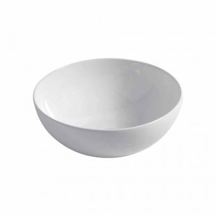 Lavabo Sferico da Appoggio in Ceramica Ø40cm Made in Italy Leivi Viadurini