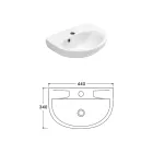 Lavabo Sospeso in Ceramica Bianca dal Design Moderno Elegante - Silice Viadurini