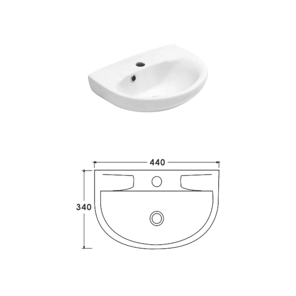 Lavabo Sospeso in Ceramica Bianca dal Design Moderno Elegante - Silice Viadurini