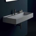Lavabo sospeso in ceramica design moderno Sun 100x45 cm made in Italy