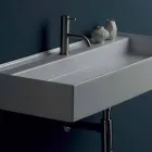 Lavabo sospeso in ceramica design moderno Sun 100x45 cm made in Italy Viadurini