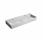 Lavabo sospeso in ceramica design moderno Sun 120x45 cm made in Italy Viadurini