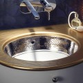 Lavabo sottopiano barocco in fire clay e platino made in Italy, Egeo
