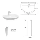Lavabo su Colonna in Ceramica Bianca dal Design Moderno Elegante - Silice Viadurini