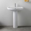 Lavabo su Colonna Monoforo in Ceramica Bianca dal Design Classico - Silice
