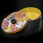 Lavabo Tondo da Appoggio Giallo in Argilla Smaltato Made in Italy - Tatiana Viadurini