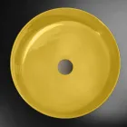 Lavabo Tondo da Appoggio Giallo in Argilla Smaltato Made in Italy - Tatiana Viadurini