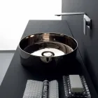 Lavabo tondo da appoggio in ceramica colorata Icon Alice Ceramica Viadurini