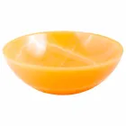 Lavabo tondo da appoggio in pietra onice arancione Aris Viadurini