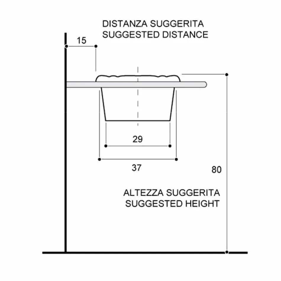 Lavabo tondo da incasso in porcellana classico made in Italy, Santiago Viadurini