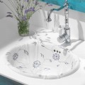 Lavabo tondo da incasso in porcellana classico made in Italy, Santiago
