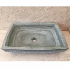 Lavabo verde design da appoggio in pietra Hilda Viadurini