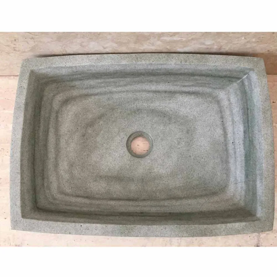 Lavabo verde design da appoggio in pietra Hilda Viadurini