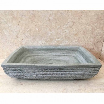 Lavabo verde design da appoggio in pietra Hilda Viadurini