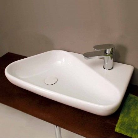 Lavamani da appoggio/sospensione di design ceramica made Italy Sheyla Viadurini