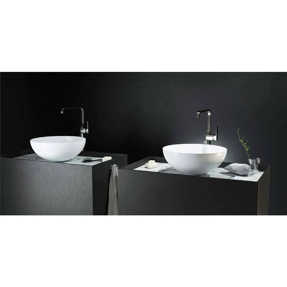 Lavandino circolare da appoggio freestanding made in Italy, Donnas Viadurini