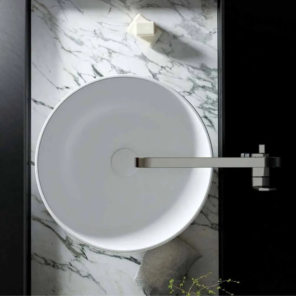 Lavandino circolare da appoggio freestanding made in Italy, Donnas Viadurini