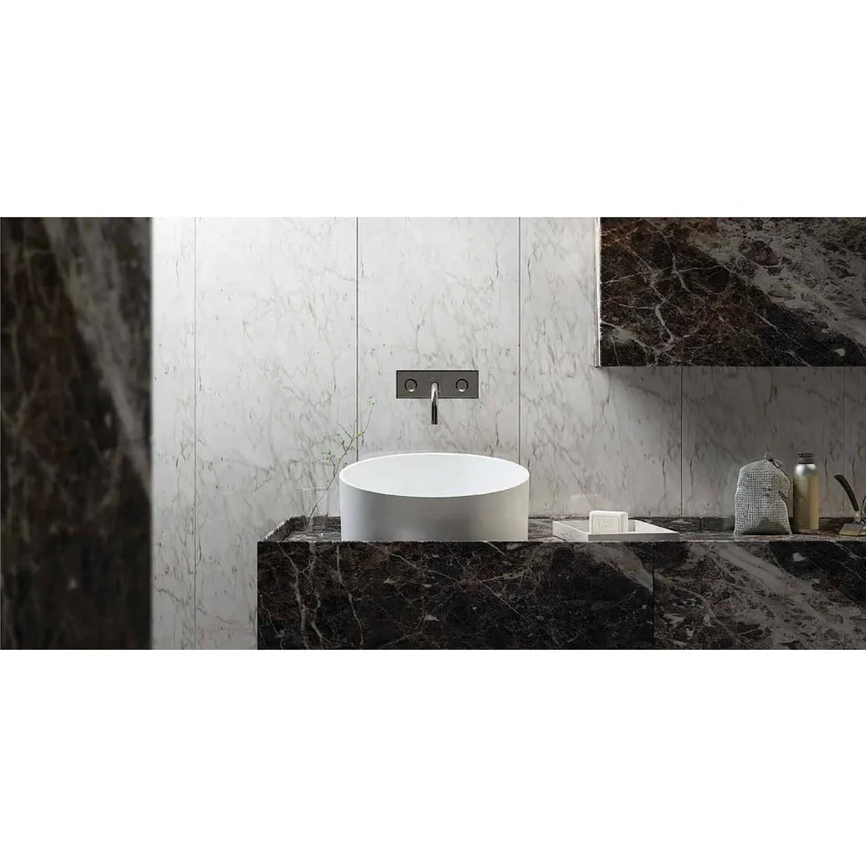Lavandino circolare freestanding da appoggio fatto in Italia, Dubino Viadurini