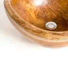 Lavandino da appoggio moderno in legno teak naturale Vigevano Viadurini