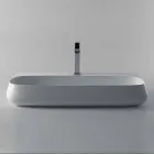 Lavandino da appoggio o sospeso in ceramica L 90cm made in Italy, Gais Viadurini
