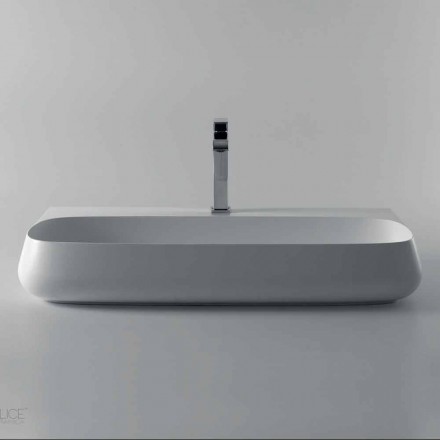 Lavandino da appoggio o sospeso in ceramica L 90cm made in Italy, Gais Viadurini
