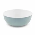 Lavandino da Appoggio Rotondo in Metallo Smaltato Bianco e Azzurro Cielo - Sky Viadurini