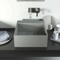 Lavandino di design da appoggio in Solid Surface prodotto in Italia, Lavis