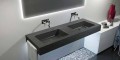 Lavandino doppio moderno sospeso in Texolid made in Italy, Rufina