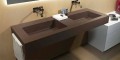 Lavandino doppio sospeso moderno in Luxolid made in Italy, Ruffano