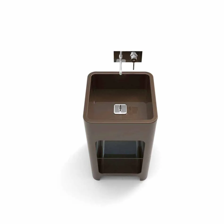 Lavandino freestanding monoblocco moderno fatto in Italia, Tufino Viadurini
