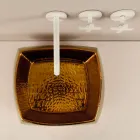Lavavo da appoggio di design in ceramica bronzo made in Italy Simon Viadurini