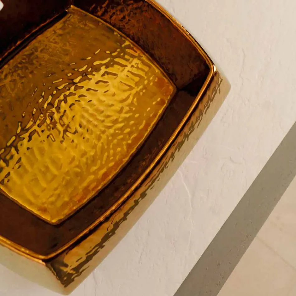 Lavavo da appoggio di design in ceramica bronzo made in Italy Simon Viadurini