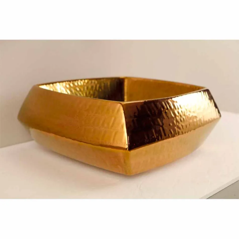 Lavavo da appoggio di design in ceramica bronzo made in Italy Simon Viadurini