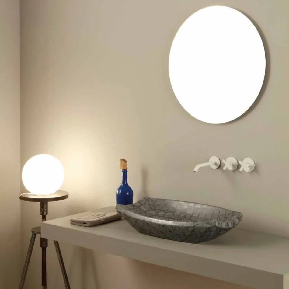Lavavo da appoggio di design in ceramica caimano made in Italy Laura Viadurini