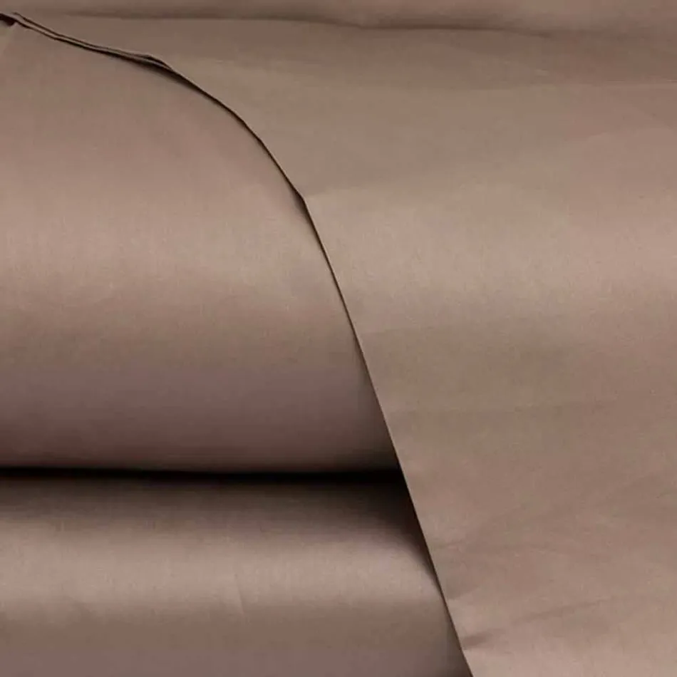 Lenzuola in Raso di Cotone Completo da Letto Matrimoniale Tinta Unita - Fresia Viadurini