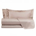 Lenzuola in Raso di Cotone Completo da Letto Matrimoniale Tinta Unita - Fresia