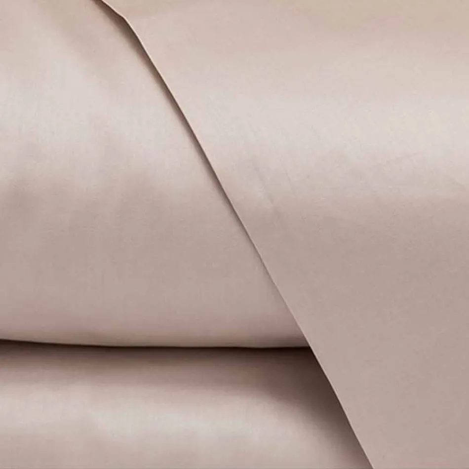 Lenzuola in Raso di Cotone Completo da Letto Matrimoniale Tinta Unita - Fresia Viadurini