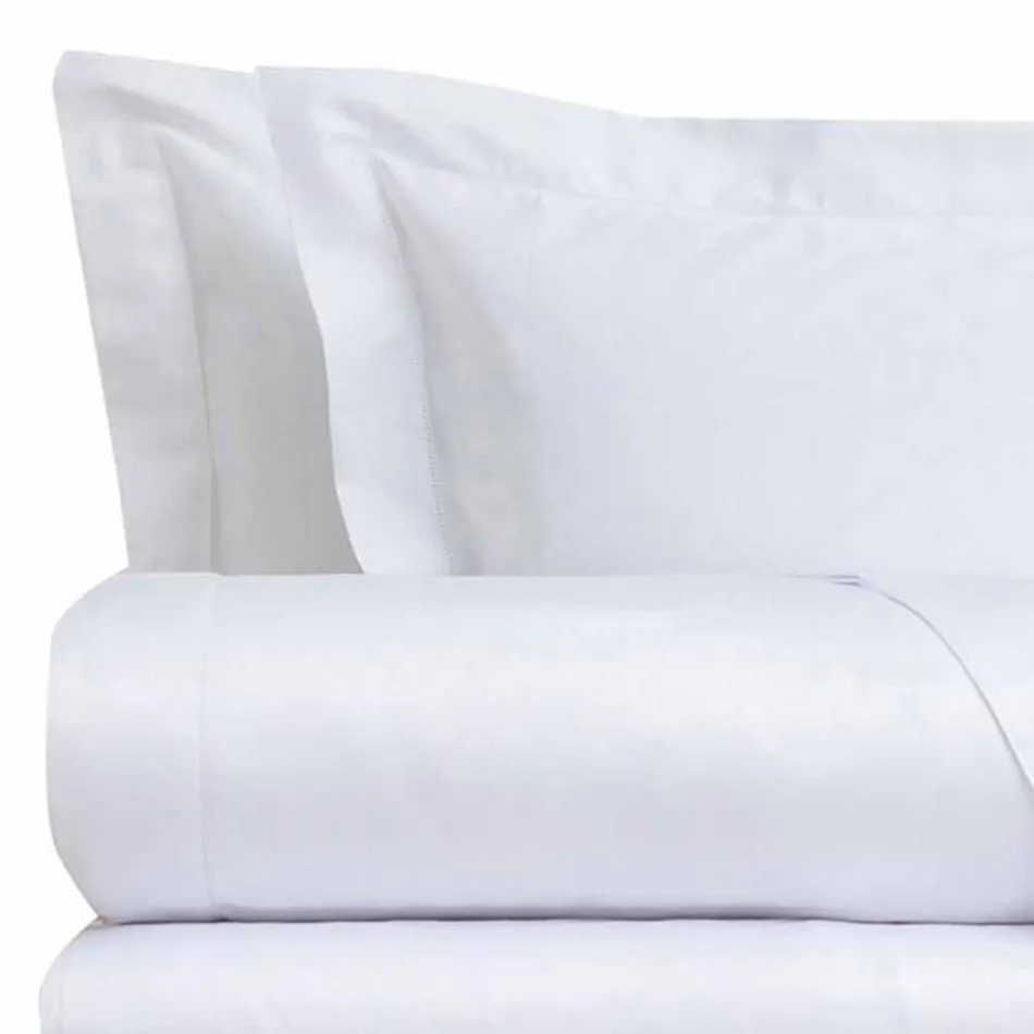 Lenzuola in Raso di Cotone Completo da Letto Matrimoniale Tinta Unita - Fresia Viadurini