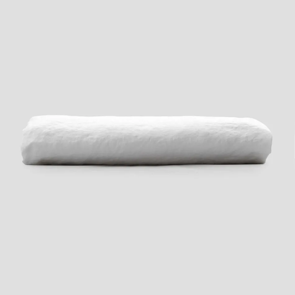 Lenzuolo Matrimoniale con Angoli di Lino Bianco di Lusso Made in Italy - Fiumano Viadurini