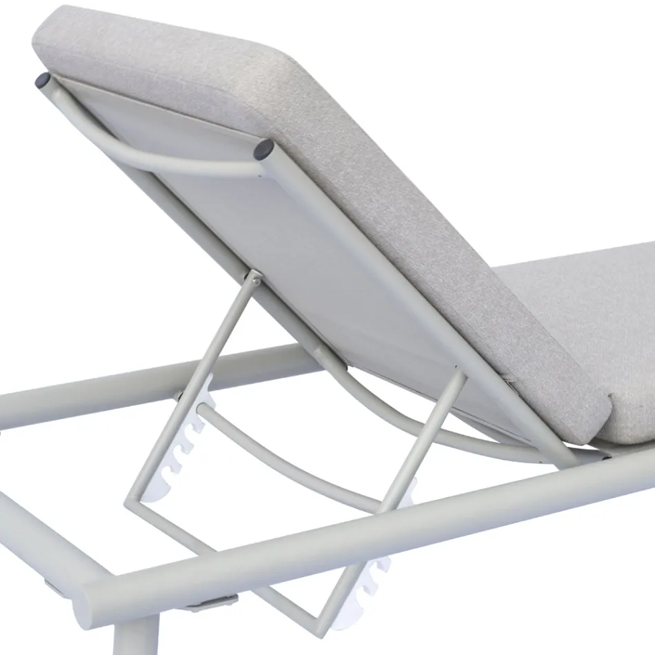 Lettino 196x75 cm da Esterno in Alluminio con Cuscino - Sundra Viadurini