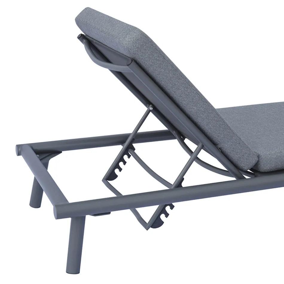 Lettino 196x75 cm da Esterno in Alluminio con Cuscino - Sundra Viadurini