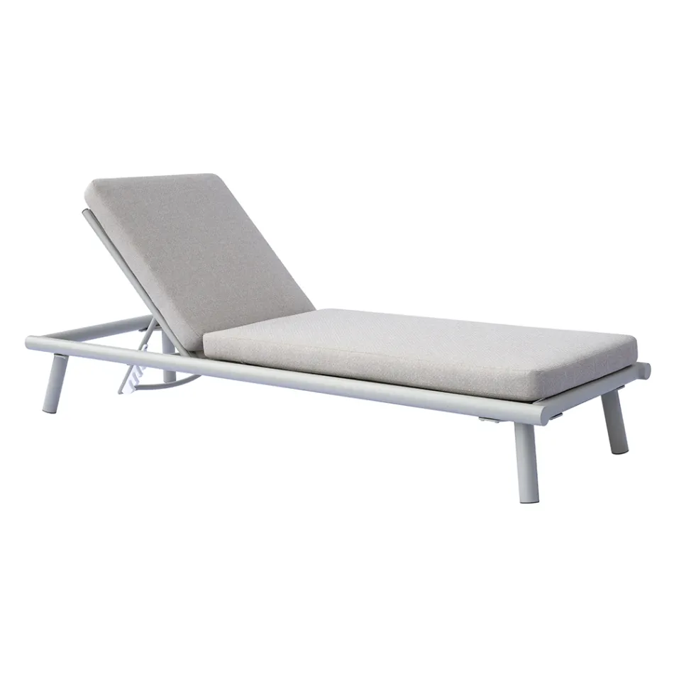 Lettino 196x75 cm da Esterno in Alluminio con Cuscino - Sundra Viadurini