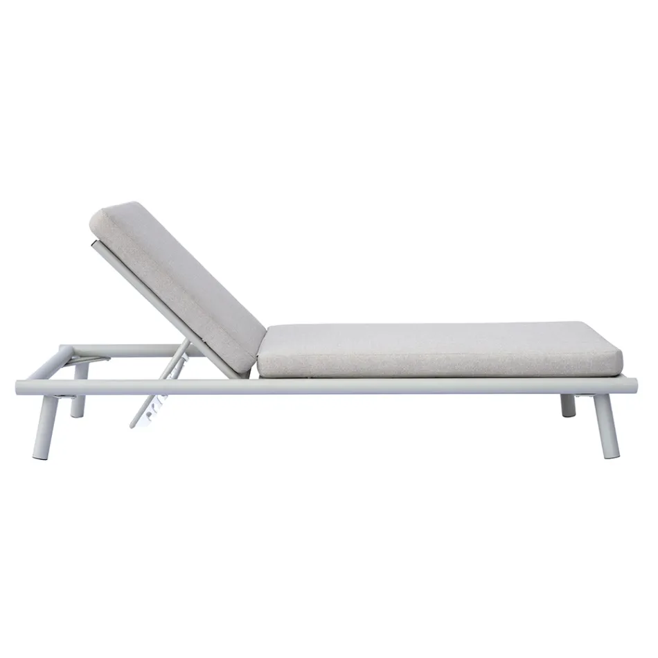 Lettino 196x75 cm da Esterno in Alluminio con Cuscino - Sundra Viadurini