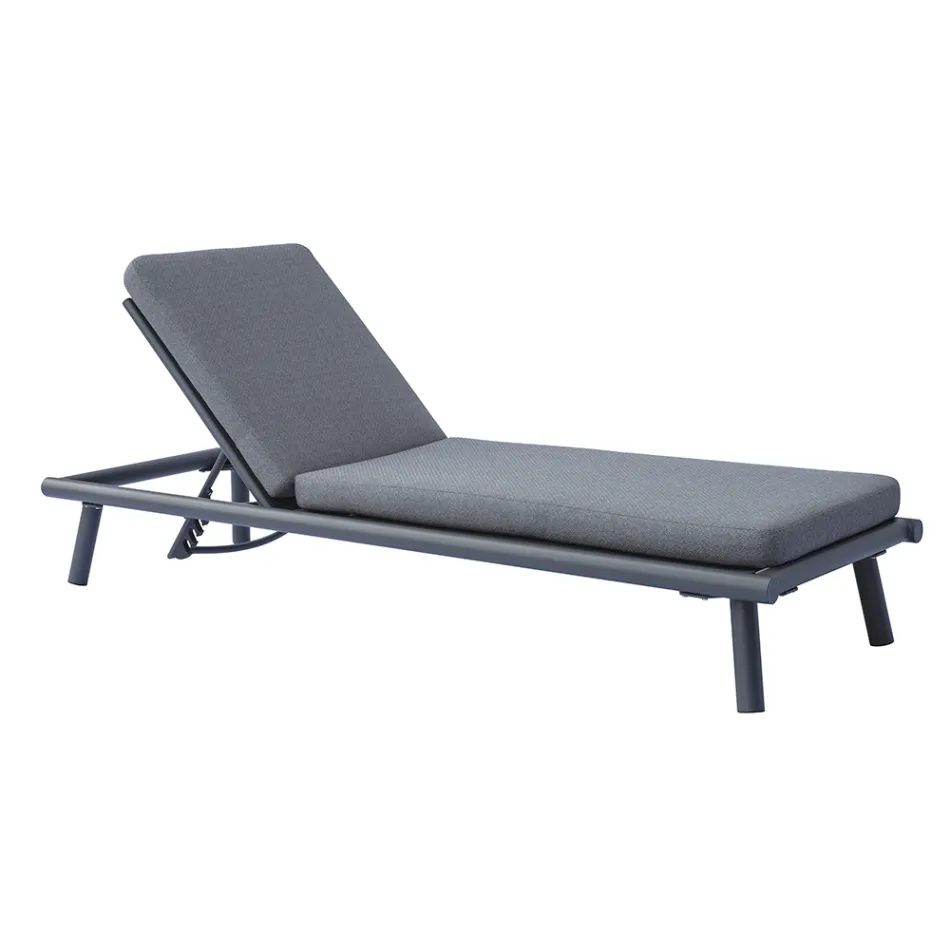 Lettino 196x75 cm da Esterno in Alluminio con Cuscino - Sundra Viadurini