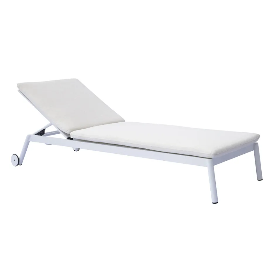 Lettino 205x76 cm da Esterno in Alluminio con Cuscino - Tessara Viadurini