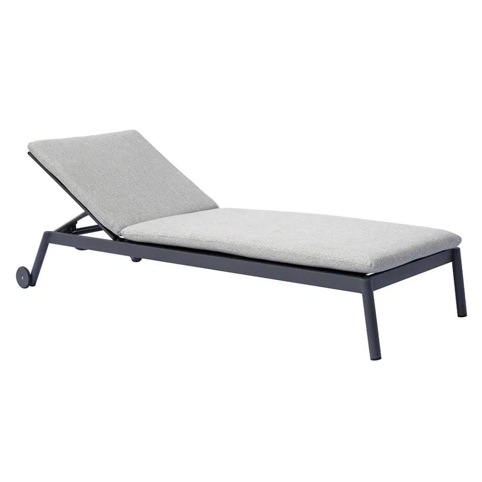 Lettino 205x76 cm da Esterno in Alluminio con Cuscino - Tessara Viadurini