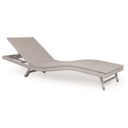 Lettino da Esterno in Polyrattan con Ruote   – Meredith Viadurini