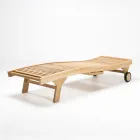 Lettino da Esterno in Teak Naturale – Yggdrasil Viadurini
