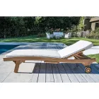 Lettino da Esterno in Teak Naturale – Yggdrasil Viadurini