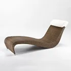 Lettino da Giardino in Polyrattan con Cuscino Poggiatesta – Viserys Viadurini